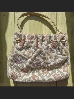 Tapestry-Style Floral Bag - Cream Multicolor
